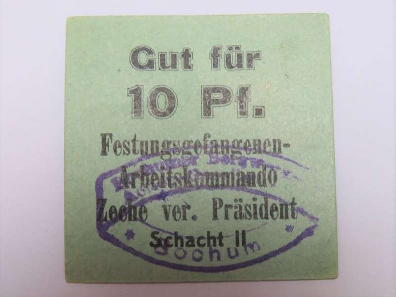 German WW1 Arbeidskommando 10 pfennig `Good for` POW currency token