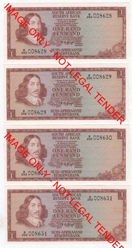Lot of 10 TW de Jongh second issue R1 notes - UNC - with consecutive numbers - low number
