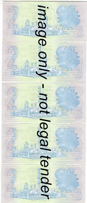 GPC de Kock 3rd Issue lot of 9 uncirculated R2 notes with consecutive numbers CG