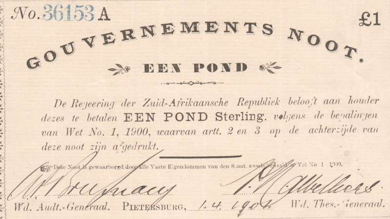 Pietersburg Gouvernements Noot One Pound ( Pond ) UNCIRCULATED - BEST I HAVE EVER SEEN