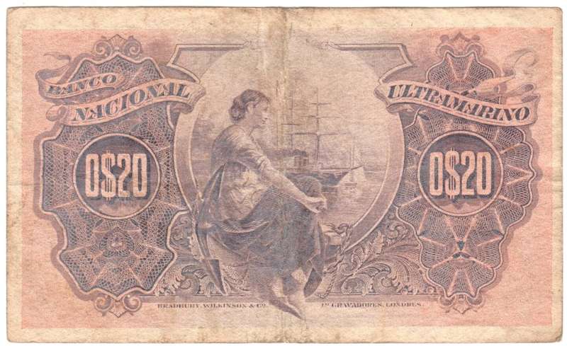 Mozambique 1914 Lourenco Marques 20 Escudo banknote