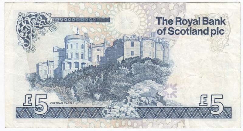 Scotland Five pounds note - Royal Bank of Scotland plc