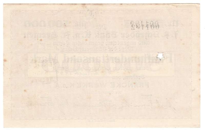 Germany 500000 Mark Bermen Notgeld 1923 - cancelled with star