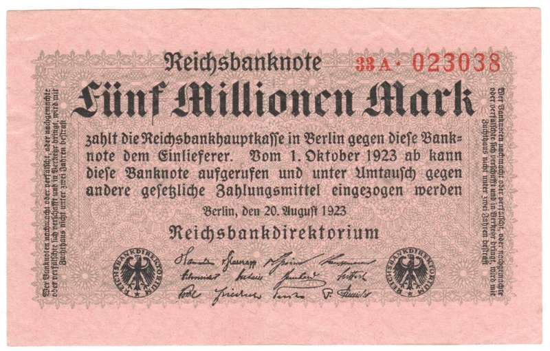 Germany Reichsbanknote 1923 - 5 Million Mark