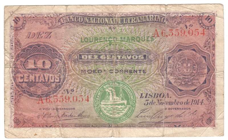 Mozambique 10 Centavos 1914 - Lourenco Marques