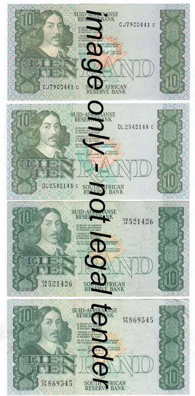 Full set of R10 notes - All reasonable condition - some Uncirculated