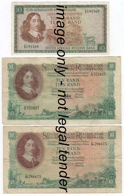 Full set of R10 notes - All reasonable condition - some Uncirculated