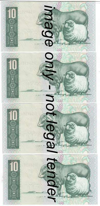 Lot of 7 UNCIRCULATED R10 notes - consecutive numbers C2/77