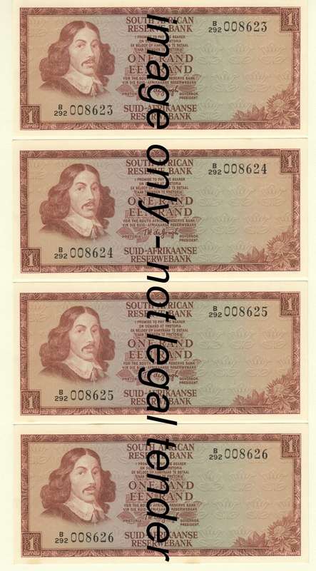 Tw de Jongh Second issue lot of 9 UNCIRCULATED R1 notes - consecutive low numbers