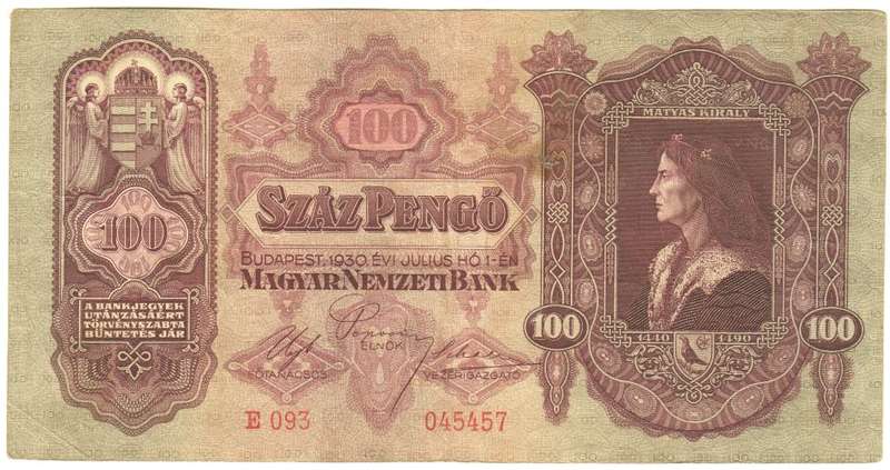 1930 Hungary 100 Pengo