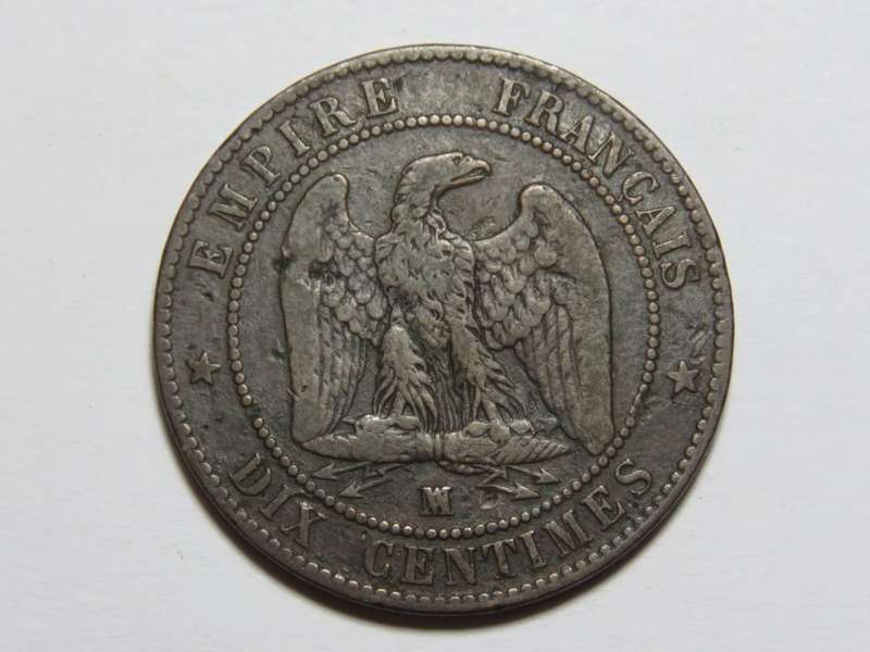 France 1857 10 centimes - `MA` - SCARCE