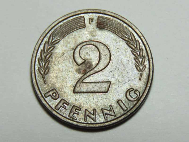Germany 1958 F 2 pfennig - AU+
