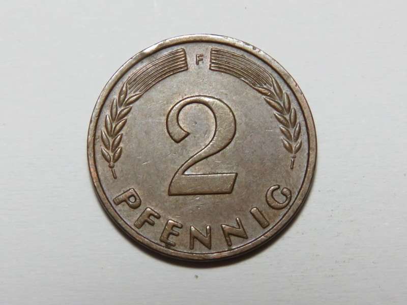 1962 Germany F 2 pfennig - AU+