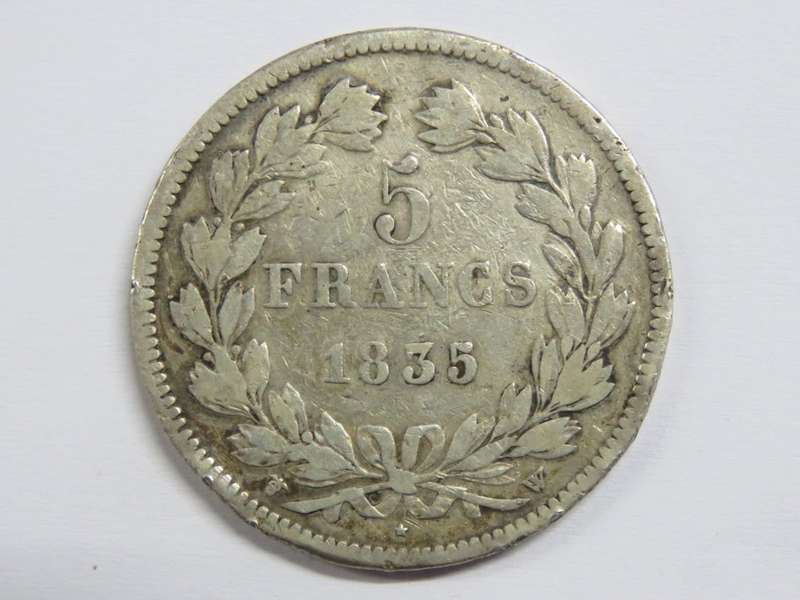1835 France `W` 5 francs