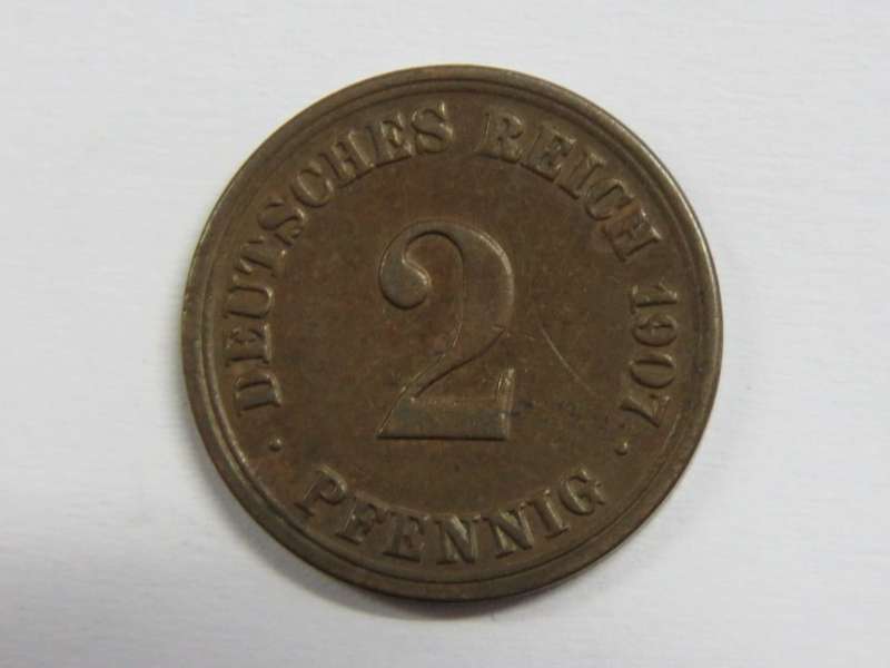 1907 Germany A 2 pfennig - XF+