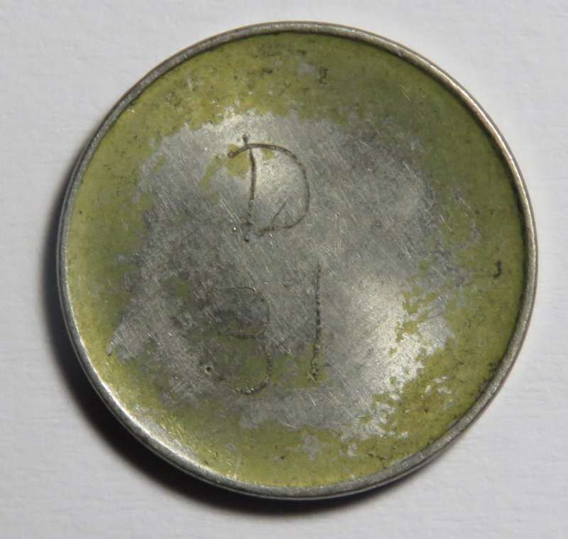 General Post Office 5 cent token - number D 31