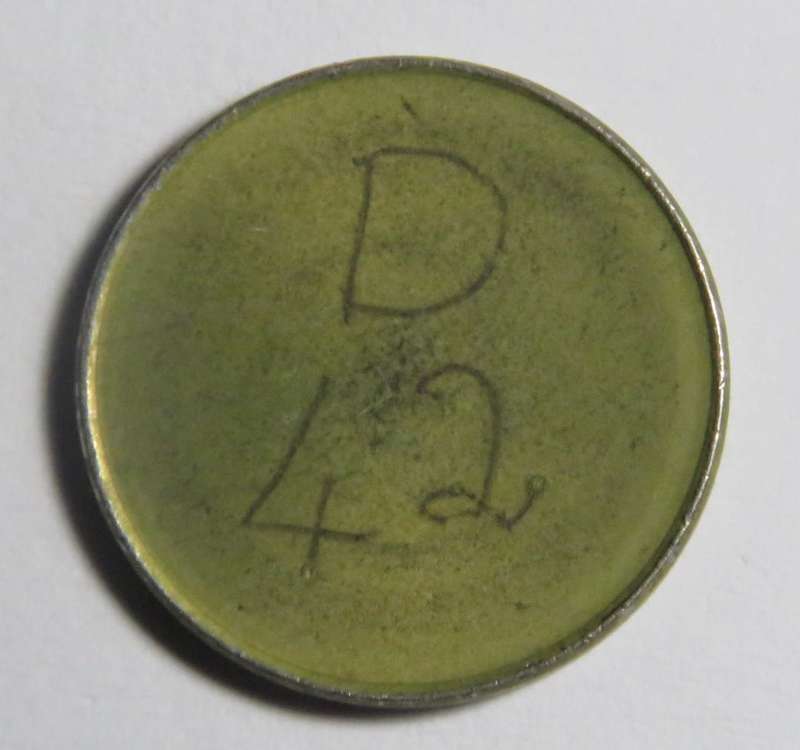 General Post Office 5 cent token - number D42