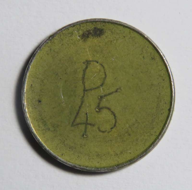 General Post Office 5 cent token - number D 45