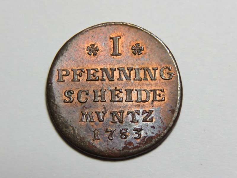 1783 German States 1 Pfenning - Karl Wilhelm Ferdinand - UNC