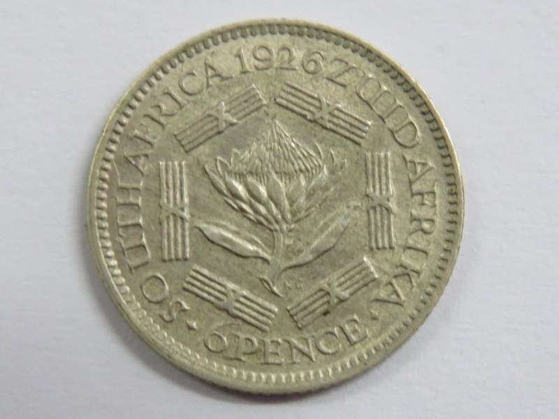 1926 SA Union 6d sixpence XF - scarce