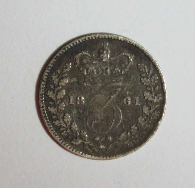 1861 Great Britain silver 3 pence