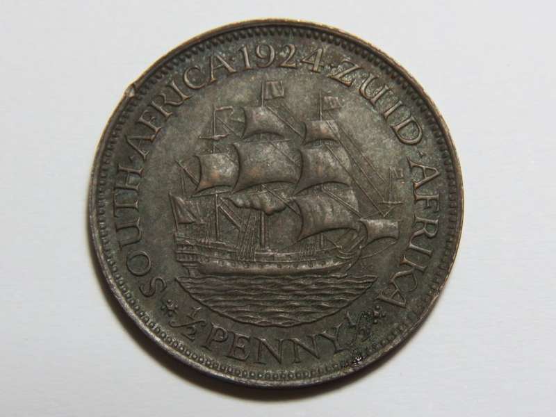 1924 SA Union half penny EF