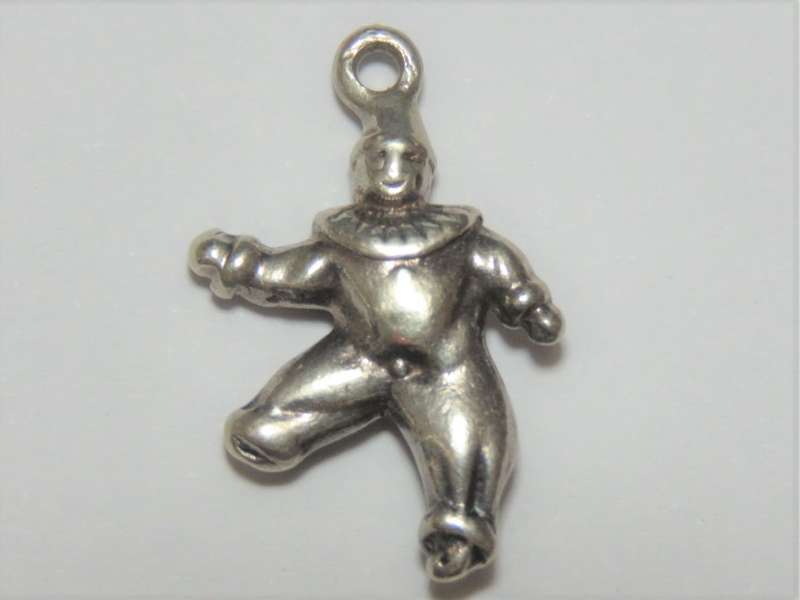 Silver clown charm pendant