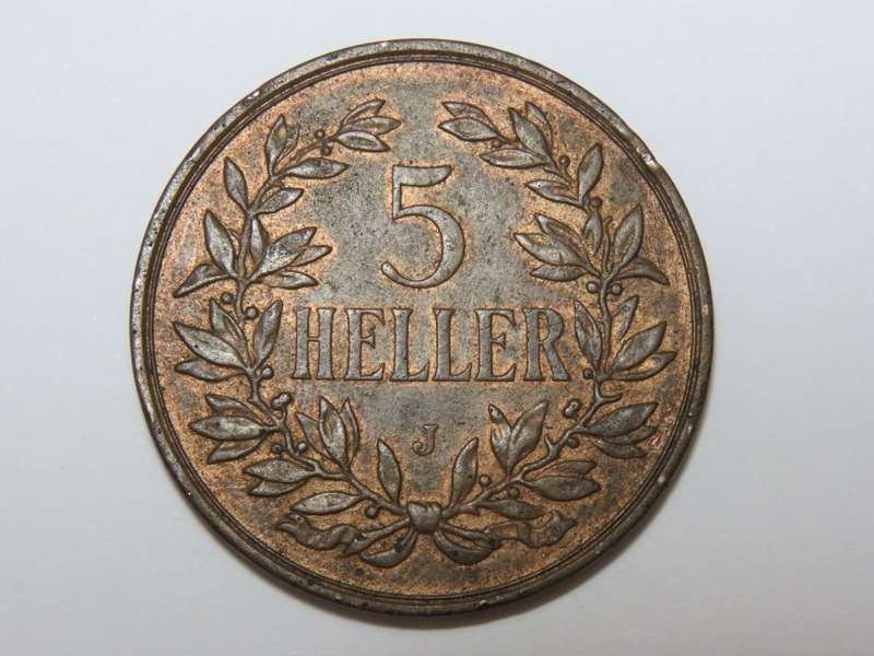 1908 German East Africa J 5 Heller - Some remaining luster - AU