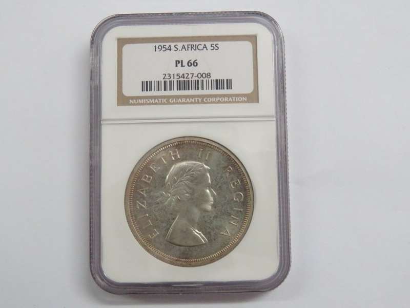 1954 South Africa Union crown graded PL 66 by NGC - Very SCARCE - Only 3890 minted