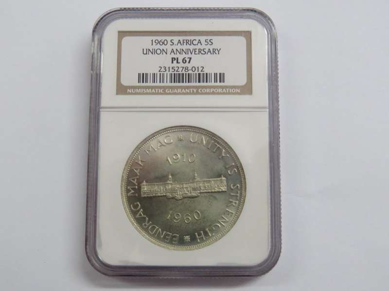 1960 South Africa Union crown graded PL 67 by NGC - A Top COIN!