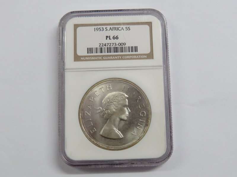 1953 South Africa Union crown graded PL 66 by NGC
