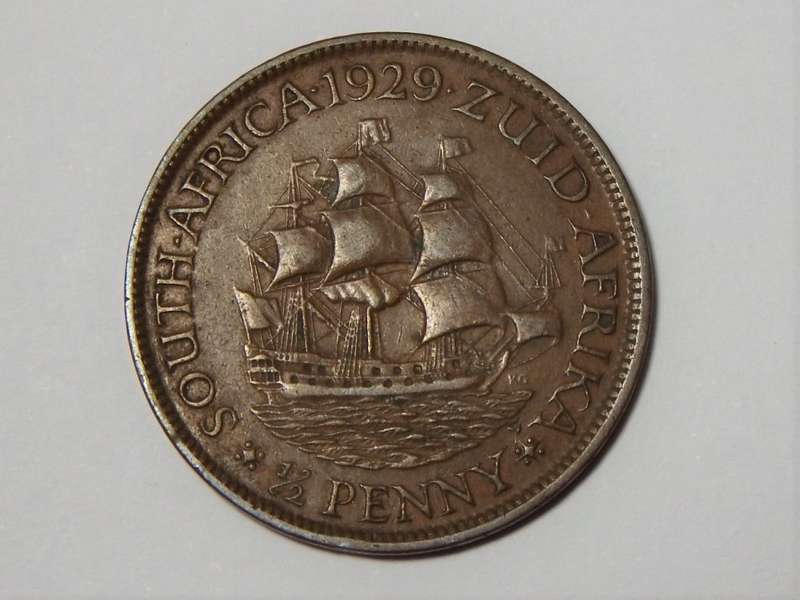 1929 SA Union half penny - EF