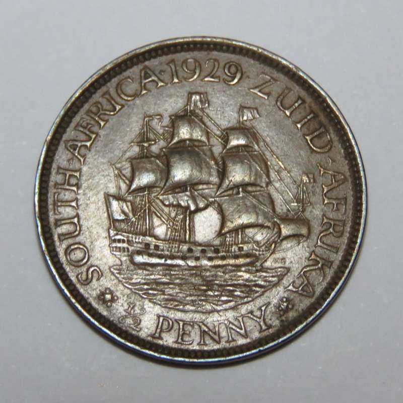 1929 SA Union half penny EF+ / AU