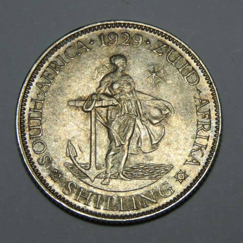 1929 SA Union 1 shilling - EF condition with mint lustre