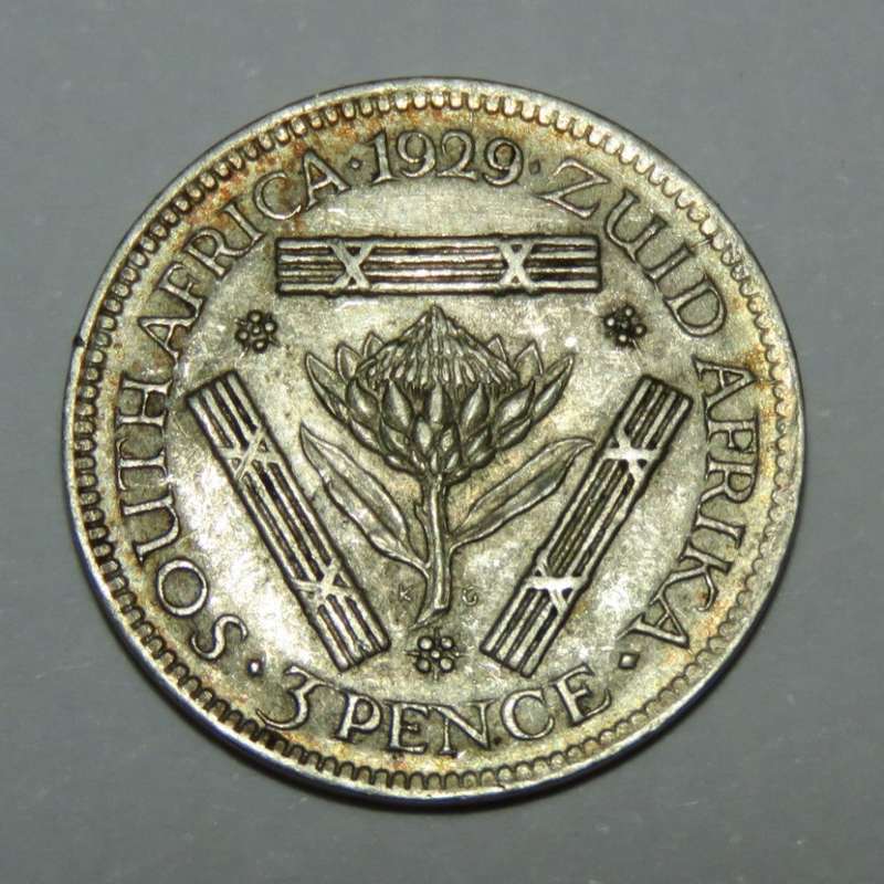 1929 SA Union 3d three pence AU