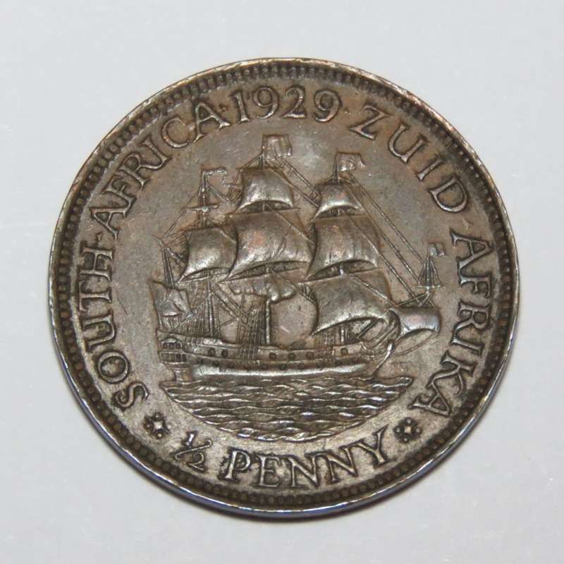 1929 SA Union half penny EF+