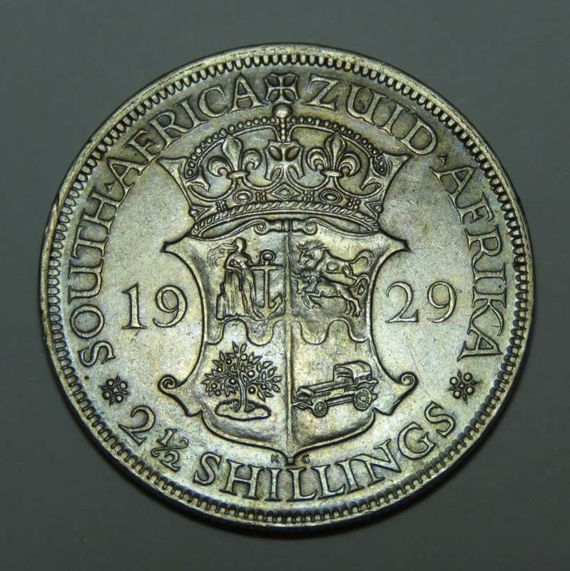 1929 SA Union 2 1/2 shilling - fine scratches but excellent