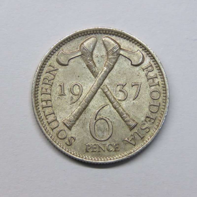 1937 Southern Rhodesia sixpence UNC