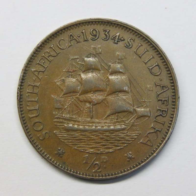 1934 SA Union half penny XF