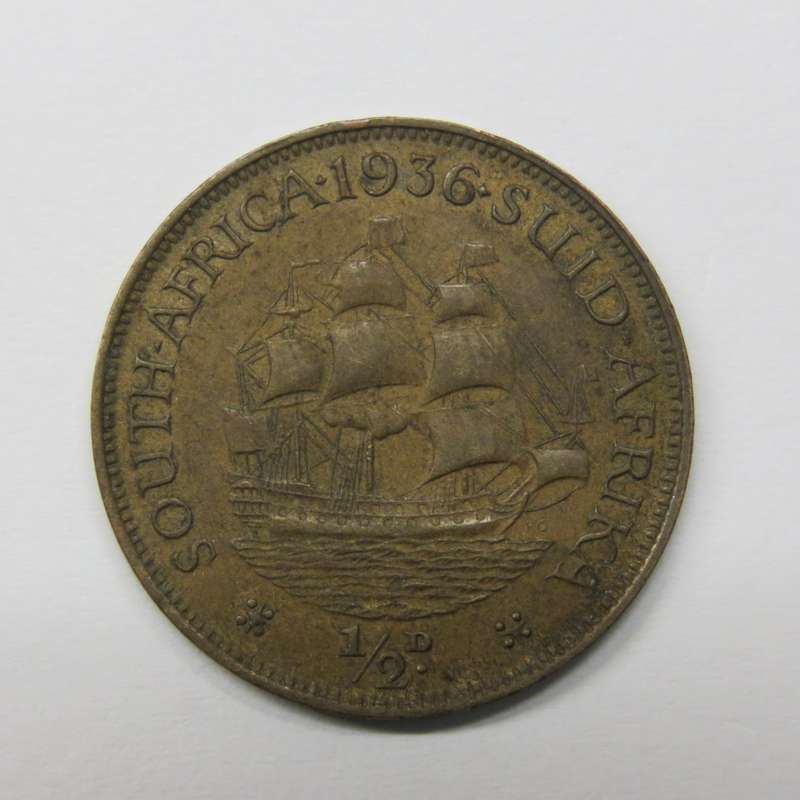 1936 South Africa Union half penny AU