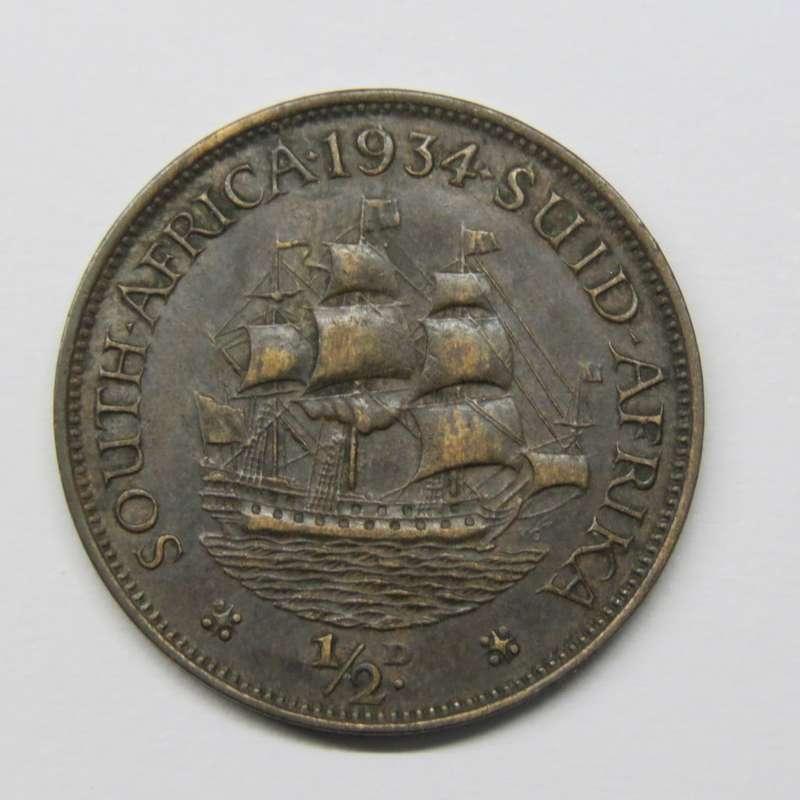 1934 SA Union half penny EF