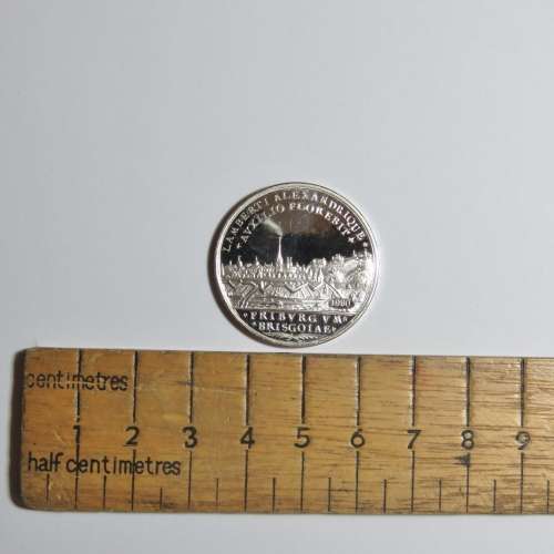 German 1739 City of Freiburg Commemorative 1980 proof silver medallion