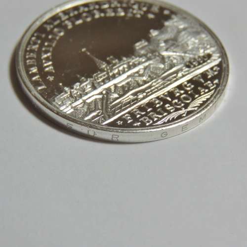 German 1739 City of Freiburg Commemorative 1980 proof silver medallion
