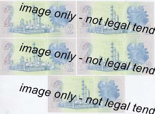 GPC de Kock 3rd Issue 5 x R2 notes with consecutive numbers - UNCIRCULATED