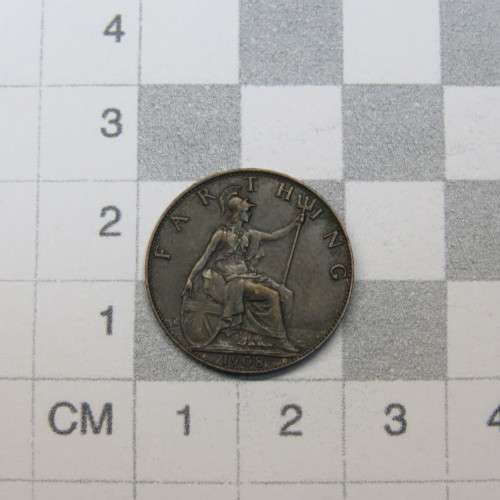 1908 Great Britain Edward 7 farthing - XF-