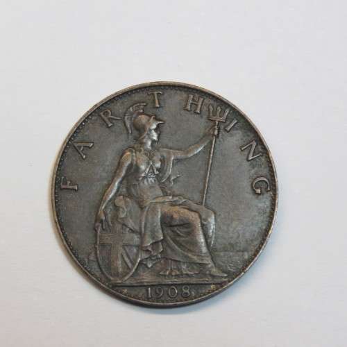 1908 Great Britain Edward 7 farthing - XF-