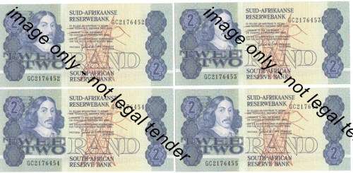 GPC de Kock 1984 R2 notes - 4 with consecutive numbers - UNCIRCULATED