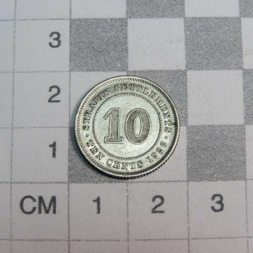 1926 Straits Settlements 10 cents - Silver - XF