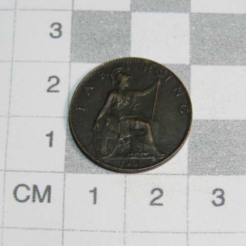 1900 Great Britain veiled head farthing - XF