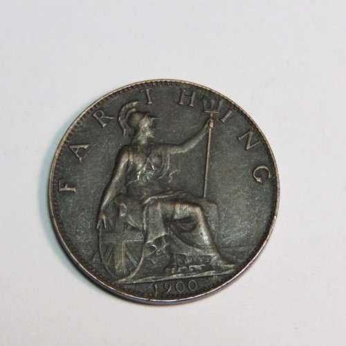 1900 Great Britain veiled head farthing - XF